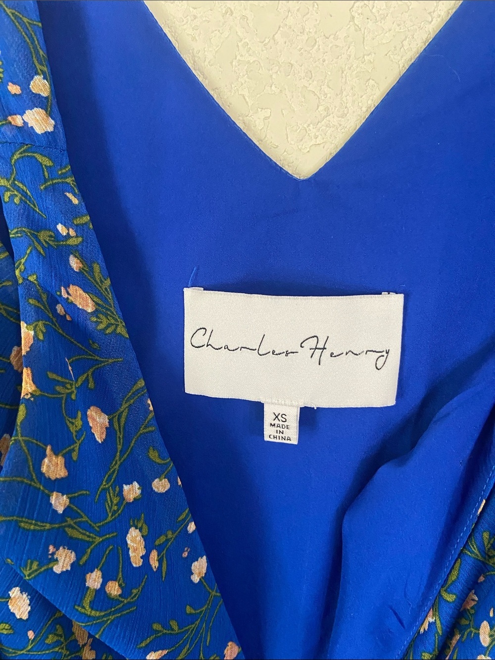 Charles Henry Royal Blue Floral Dress - Picture 4 of 7